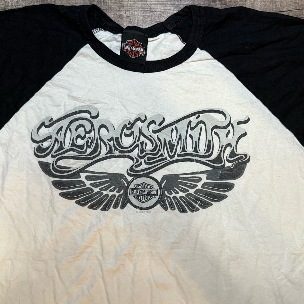 Harley-Davidson Black and White Long Sleeve Tees